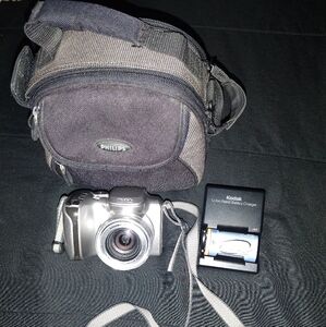 Kodak Silver Digital Camera with Philips Black Carrying Case
